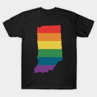 Indiana State Rainbow T-Shirt